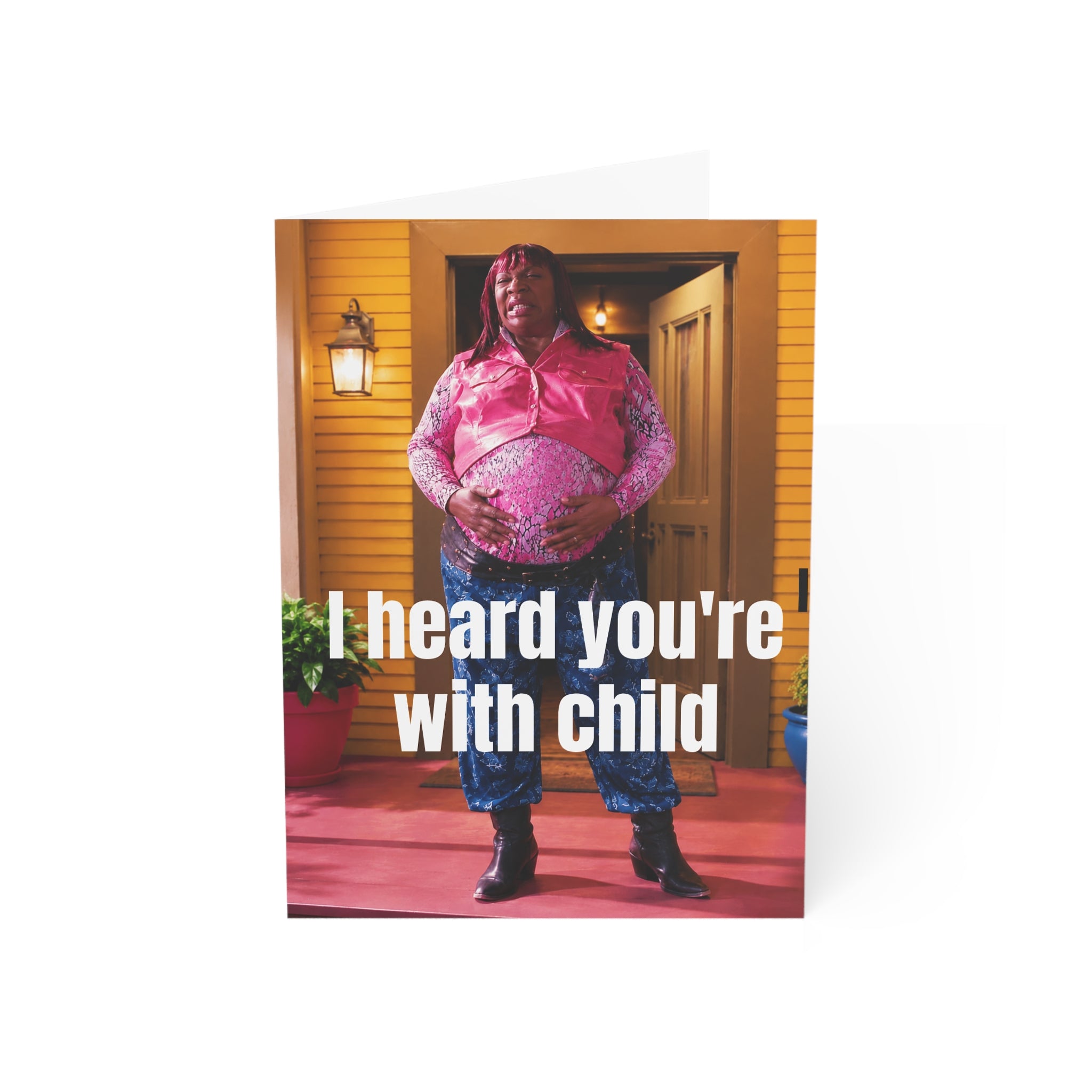 Funny Pregnancy Card — "I Heard You're With Child" (Baby shower/ Congratulations... etc)