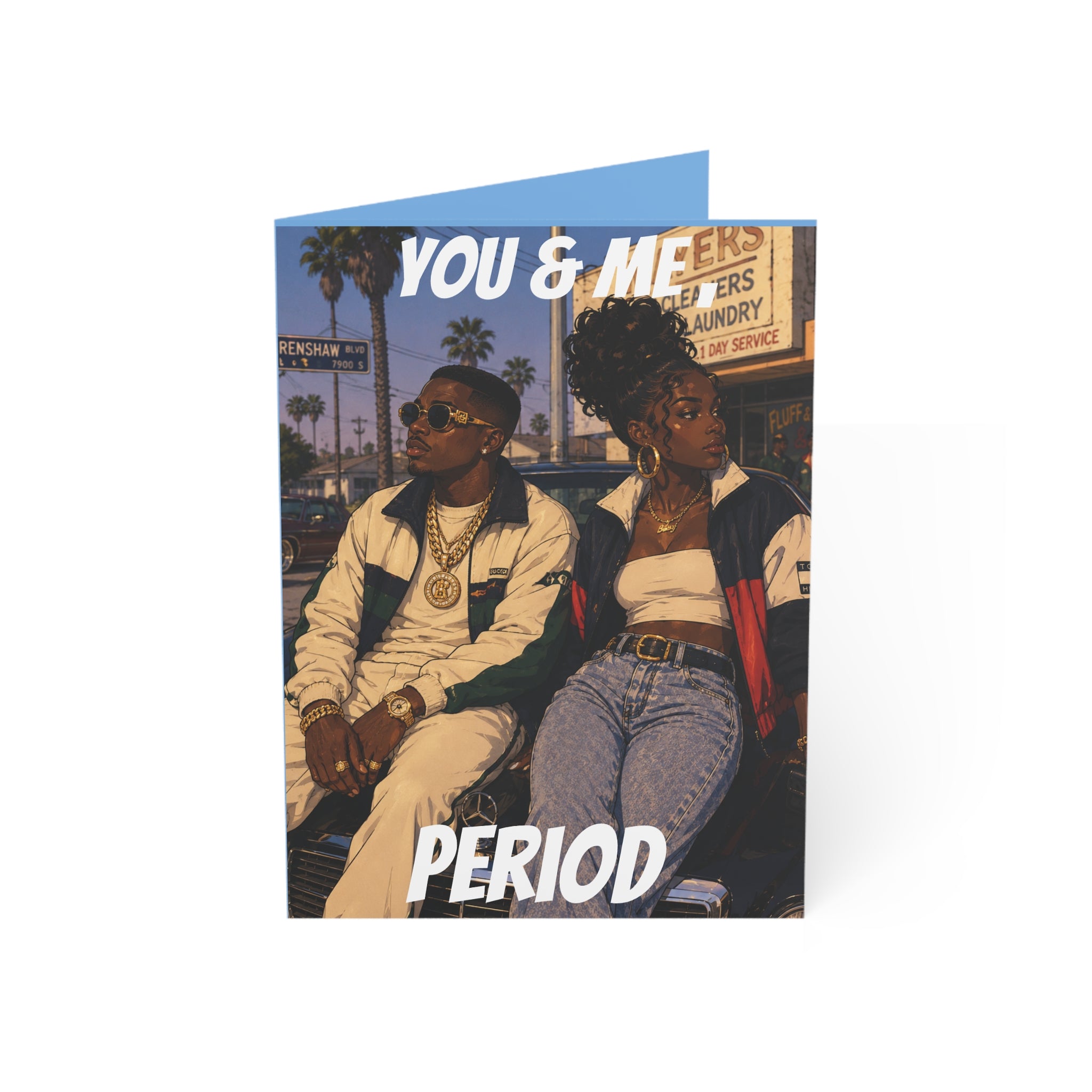 You & Me Period-  Couples Card (Blank Interior)