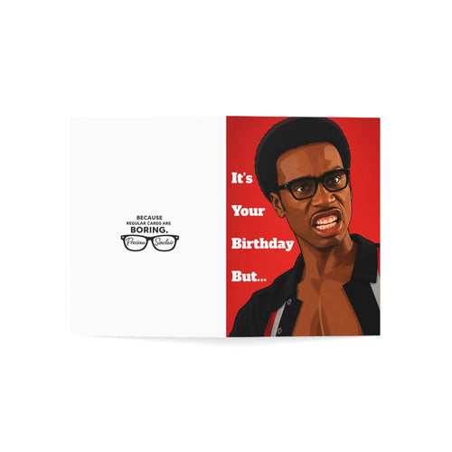 Birthday Card — 'It's Your Birthday But...' Funny Retro Portrait Greeting Card (Set of 1/10/30/50)