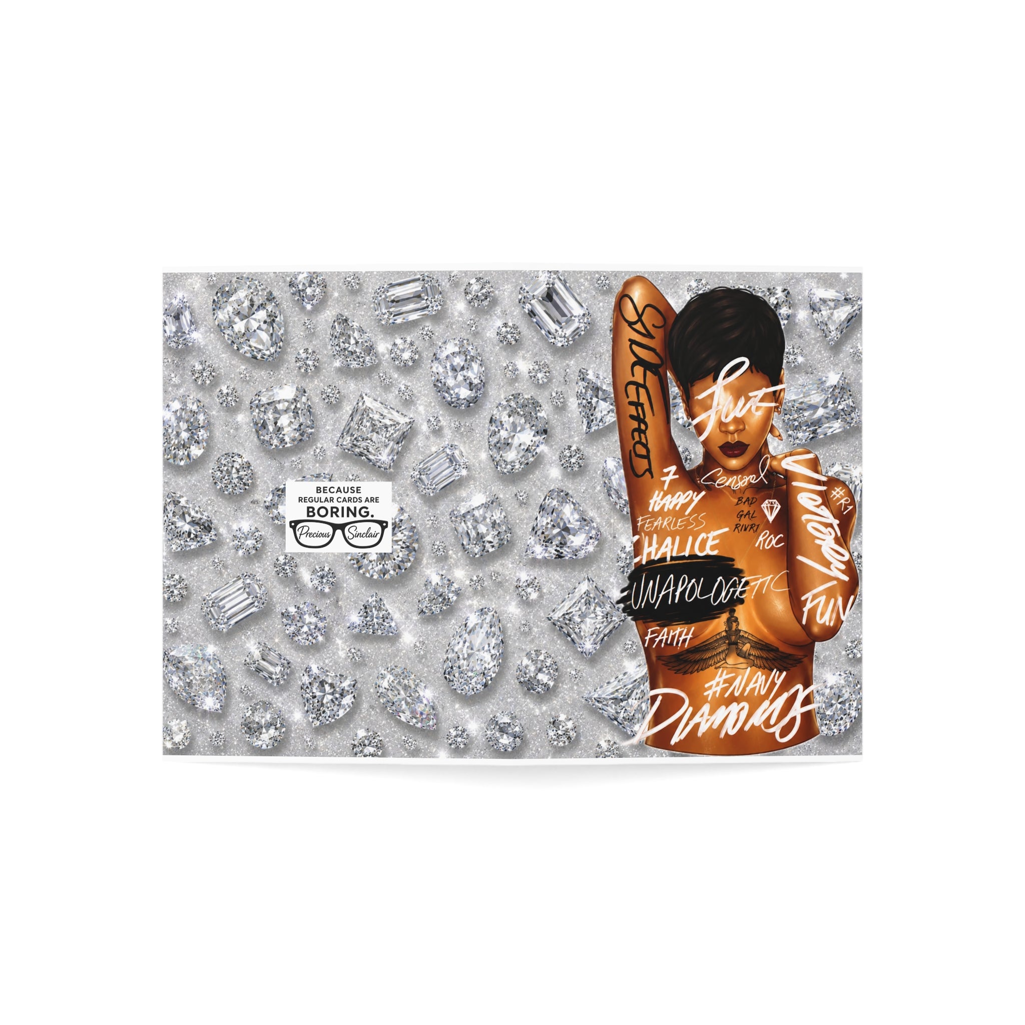 Diamond-  Rihanna inspired card (Blank Interior)