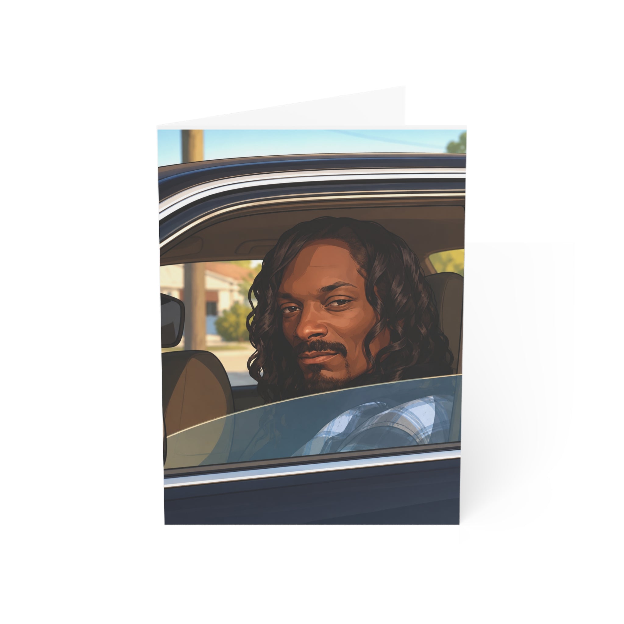Greeting Card — LA Vibes Retro Car Scene (Blank Interior) Personalize