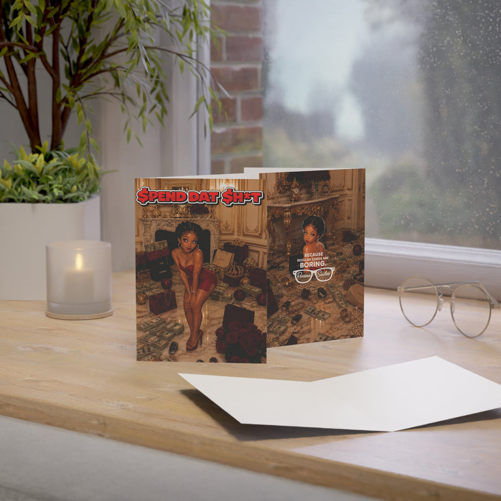 Greeting Card — “Spend Dat” Luxury Chocolate Betty Boop card (Blank interior)
