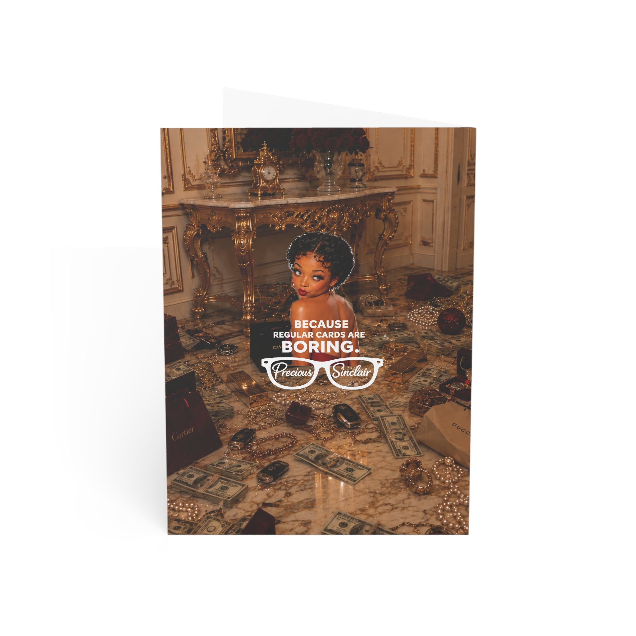Greeting Card — “Spend Dat” Luxury Chocolate Betty Boop card (Blank interior)
