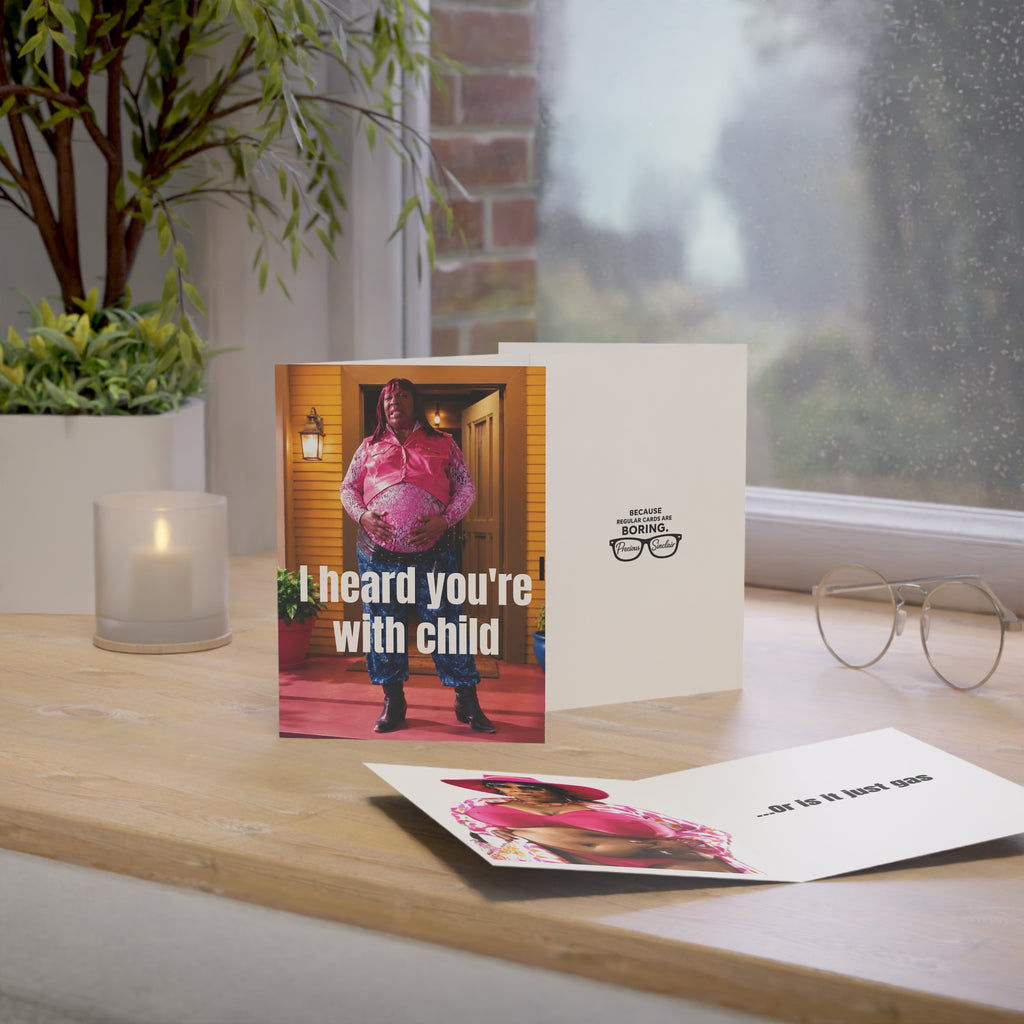 Funny Pregnancy Card — "I Heard You're With Child" (Baby shower/ Congratulations... etc)
